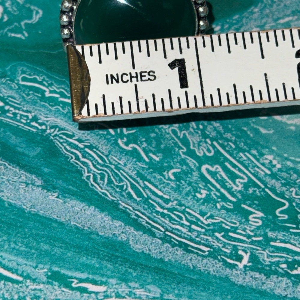 Green Chalcedony Silver Ring - image 8